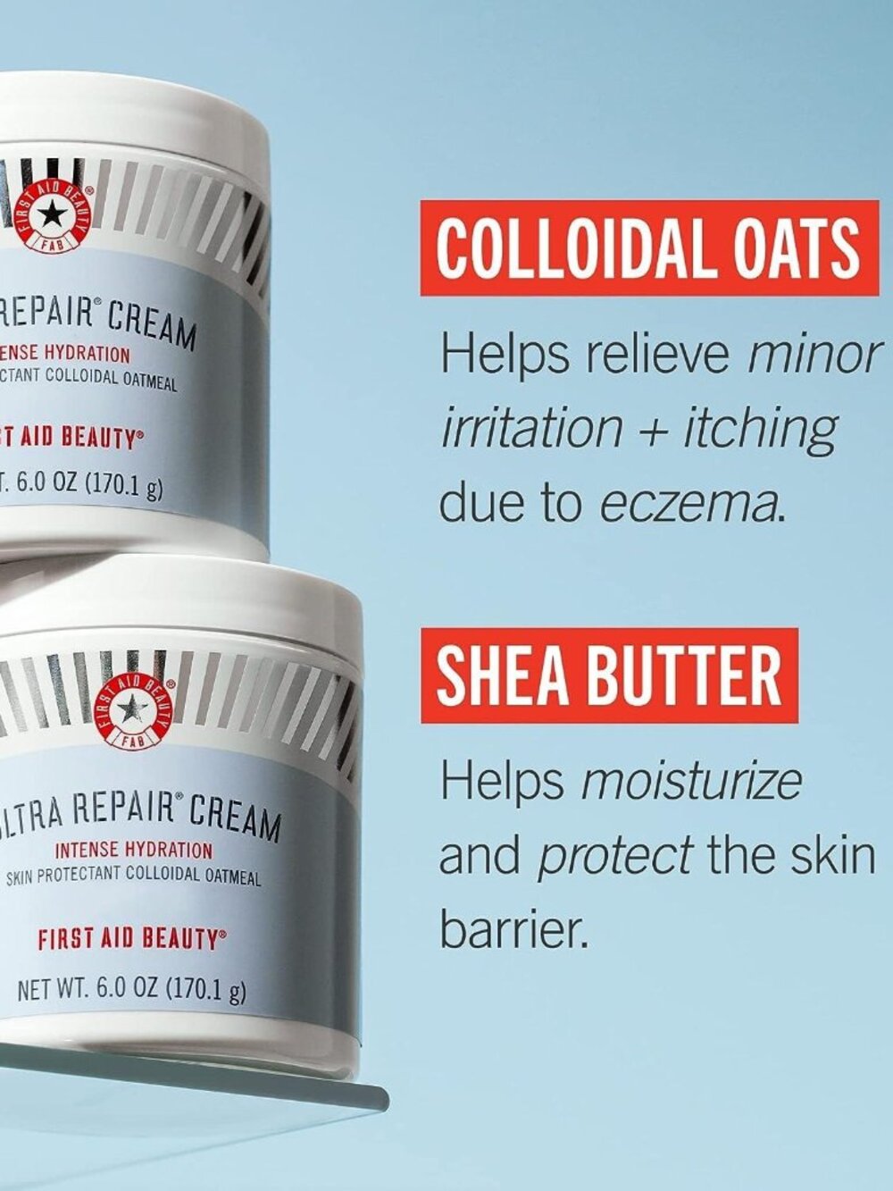 First Aid Beauty Skincare Set-Ultra Repair Cream Intense Hydration Skin-2pc-NEW - Picture 10 of 16